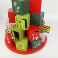 Miniatyrbilde 6 av 7: Återanvändbar Handtillverkad adventskalender i trä m 24lådor
