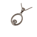 Miniatyrbillede 1 af 3: Halsband i äkta silver prydd med Kubisk Zirkonia