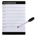 Magnetisk Whiteboard för Veckoplanering . Inkl. Whiteboardpenna m Sudd