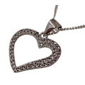 Miniatyrbillede 1 af 3: Äkta silver Hjärta Halsband prydd med Kubisk Zirkonia . Alla hjärtans Dag