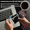 Pikkukuva 2 / 4: MörkBrun -RFID Skydd Pop-up Plånbok Korthållare 6st Kort m Knapp Dark brown