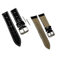 Pikkukuva 1 / 3: Äkta Läder Vattentätt Klockarmband i 22mm m 2 sprintar . Svart