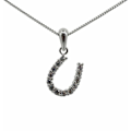 Miniatyrbillede 1 af 2: Hästsko Halsband i äkta silver prydd med Kubisk Zirkonia