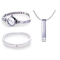 Miniatyrbild 6 av 6: Klocka Armband Halsband set Silver
