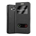 Miniatyrbild 1 av 4: Samsung Galaxy A3 2015 (5) Fodral i COMET BLACK av Cadorabo (Design VIEW) Helt skyddsfodral med flipskydd, stativ