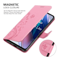 Miniatyrbild 4 av 4: Coque för Oppo FIND X3 LITE - CADORABO - Rosablommig - Syntetläder - Ställfunktion - Kortfack Rosa blommig