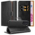 Miniatyrbild 1 av 4: Coque - CADORABO - Samsung Galaxy S22 PLUS - Svart av obsidian - Syntetläder - Ställfunktion Kolsvart