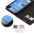 Miniatyrbild 4 av 4: Cadorabo Nokia Lumia 650 Fodral MEDELBRUNT Osynlig MAGNETISK STÄNGNING Fodral Fodral Stöder stativ och kortplats