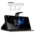Miniatyrbild 3 av 4: Fodral till Sony Xperia XZ2 - CADORABO - Blommönster - Imiterat läder - Stativfunktion - 3 kortplatser Grå