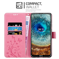 Miniatyrbild 3 av 4: Coque för Nokia X10/X20 - CADORABO - Blommönster - Syntetläder - Ställfunktion - Fuld skydd Rosa blommig