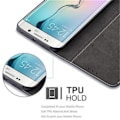 Miniatyrbild 4 av 4: Cadorabo Samsung Galaxy S6 EDGE Fodral SVART BLÅ Imiterat läder (LÄDER/MOKA) Magnetiskt fodral som stöder stativ och kortplats