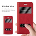 Miniatyrbild 2 av 4: Cadorabo Coque Apple iPhone 8 PLUS / 7 PLUS / 7S PLUS RÖD SAFRAN VIEW Hållare Etui Case Cover Magnetisk stöder Ställ och Fönster