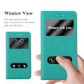 Miniatyrbild 2 av 4: Cadorabo Fodral Samsung Galaxy A7 2015 5 VIEW Två Windows Fodral Fodral Magnetlås Stöder Stand Card Slot TURKOS