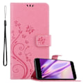 Miniatyrbild 1 av 4: Coque för Huawei P10 PLUS - CADORABO - Blomsterfodral - Syntetläder - Ställfunktion - Heltäckande skydd Rosa blommig