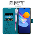 Miniatyrbild 3 av 4: Coque för Vivo Y52 5G / Y72 5G - CADORABO - Blomsteretui - Syntetiskt läder - Ställfunktion - Fullständigt skydd BLOMMA BLÅ