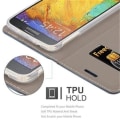Miniatyrbild 3 av 4: SAMSUNG GALAXY NOTE 3 NEO FODRAL I MÖRKBLÅ SVART BY CADORABO (TYG-PU DESIGN) FULLSTÄNDIG SKYDDSFODRAL MED FLÄCK Mörkblå