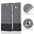 Miniatyrbild 2 av 4: Cadorabo Fodral för Samsung Galaxy J5 2015 (5) GRÅ SVART TYG-IMATISK LÄDER Magnetisk Fodral Skydd Stöder Stand Card Slot