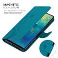 Miniatyrbild 4 av 4: Fodral till Huawei MATE 20 - CADORABO - Blommönster - Imiterat läder - Stativfunktion - 3 kortplatser Blå