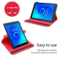 Miniatyrbild 3 av 4: Tablettfodral - CADORABO - Alcatel 3T - Brunt läderimitation - 360° skydd - Stativfunktion Brun