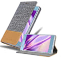 Miniatyrbild 1 av 4: Fodral till Sony Xperia XA1 - CADORABO - Grå - Läderimitation - Tygdesign - Stativfunktion Grå