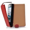 Miniatyrbild 1 av 2: Cadorabo Fodral Huawei ASCEND Y300 DESIGN FLIP Stil Fodral Fodral Fodral konstläder Struktur CHERRY RED
