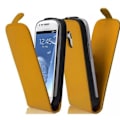 Miniatyrbild 1 av 4: Fodral till Samsung Galaxy S3 MINI i GUL Fodral Skyddsskydd Flip i slätt konstläder Plånbok