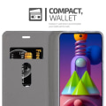 Miniatyrbild 3 av 4: Etui för Samsung Galaxy M51 - CADORABO - Book Style-fodral - Syntetläder - Grå Svart - Magnetisk stängning MÖRKGRÅ