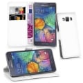 Miniatyrbild 1 av 4: Cadorabo Fodral Samsung Galaxy A7 2015 WHITE Fodral Fodral Fullt skydd Magnetisk Stöder Stand Card Slot