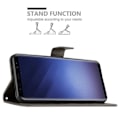 Miniatyrbild 3 av 4: Fodral till Samsung Galaxy S9 - CADORABO - Blommönster - Imiterat läder - Stativfunktion - 3 kortplatser Grå