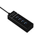 Miniatyrbild 1 av 4: 4 USB 3.0-portar multi-interface Plug & Play USB 3.0-port USB-C laddningsport bärbara datorer i SVART Cadorabo