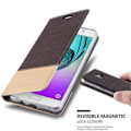 Miniatyrbild 1 av 4: Samsung Galaxy A5 2016 (6) Fodral i ANTRACITGULD från Cadorabo (TYG-LEATHERETTE Design) Helt skyddsfodral med flipskydd