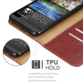 Miniatyrbild 3 av 4: HTC Desire 820 fodral - CADORABO - Röd - Imiterat läder - Stativfunktion - Kortfack Röd