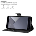 Miniatyrbild 2 av 4: Coque - CADORABO - Xiaomi RedMi Note 5A - Syntetiskt läder Svart - Horisontellt stativ - 3 kortfack Svart