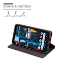 Miniatyrbild 4 av 4: Skyddsfodral för Google PIXEL 2 XL Fodral i RÖD ÄPPLE Plånboksfodral Wallet Röd