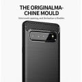 Miniatyrbild 3 av 4: Coque - CADORABO - Samsung Galaxy S10 5G - Silikon TPU - Stötskydd - Borstad Kolfiberdesign Svart