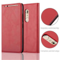 Miniatyrbild 2 av 4: ZTE AXON 7 Fodral i APPLE RED från Cadorabo (INVISIBLE MAGNETIC CLOSURE Design) Helt skyddsfodral med flip flik