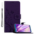 Miniatyrbild 1 av 4: Coque för Honor 9 LITE - CADORABO - Mörklila Blommig - Syntetläder - Magnetstängning - Ställfunktion Mörklila blommig