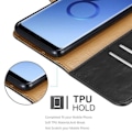 Miniatyrbild 3 av 4: Fodral till Samsung Galaxy S9 PLUS - CADORABO - Svart - Imiterat läder - Stativfunktion - Kortfack Svart