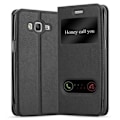 Miniatyrbild 1 av 4: Samsung Galaxy GRAND PRIME i COMET BLACK av Cadorabo (Design VIEW) Helt skyddsfodral med flip flik, stativ