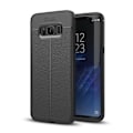 Miniatyrbild 1 av 4: Fodral till Samsung Galaxy S8 PLUS skal i djupt svart skyddande silikon TPU-läderfodral Djup svart