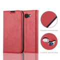 Miniatyrbild 1 av 4: LG K3 2017 fodral i APPLE RED från Cadorabo (INVISIBLE MAGNETIC CLOSURE Design) Helt skyddande fodral med flip flik