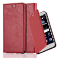 Miniatyrbild 1 av 4: Huawei P10 LITE fodral i APPLE RED från Cadorabo (INVISIBLE MAGNETIC CLOSURE Design) Helt skyddsfodral med flik