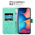 Miniatyrbild 2 av 4: Coque - CADORABO - Samsung Galaxy A20e - Blommig - Similläder - Ställfunktion Grön