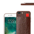 Miniatyrbild 4 av 4: Skyddande skal för Apple iPhone 7 PLUS / 7S PLUS / 8 PLUS Fodral i BRUN EK Hölje Skydd i Silikon TPU med imitationläder beläggning kastanj