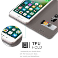 Miniatyrbild 4 av 4: Cadorabo Fodral för Apple iPhone 8 PLUS/7 PLUS LJUSGRÅ BRUNT TYG-FAUX LÄDER Magnetfodral Skydd stöder kortplats för stativ