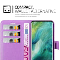 Miniatyrbild 3 av 4: Etui för Oppo FIND X2 PRO - CADORABO - Orchidé Violett - Kunstläder - Magnetisk stängning - Ställfunktion Orkidévioler