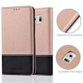Miniatyrbild 2 av 4: Cadorabo-fodral Samsung Galaxy S6 EDGE ROSA SVART Imitationsläder (LÄDER/MOKA) Magnetiskt fodralhölje stöder stativ och kortplats