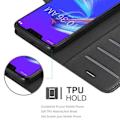 Miniatyrbild 4 av 4: Fodral - CADORABO - Asus ZenFone Max M2 - Imiterat läder - Stativfunktion - 3 kortfack Svart