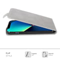 Miniatyrbild 2 av 3: Coque - CADORABO - iPhone 13 MINI - Syntetläder slätt - Grå Sten - Flip-skydd stengrå