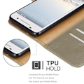 Miniatyrbild 3 av 4: HTC One A9 fodral - CADORABO - Brun - Imiterat läder - Stativfunktion - Kortfack kastanj